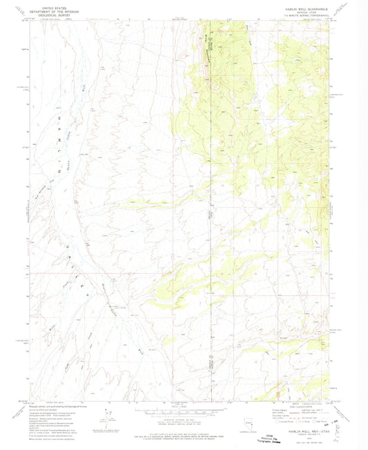 Classic USGS Hamlin Well Nevada 7.5'x7.5' Topo Map Image