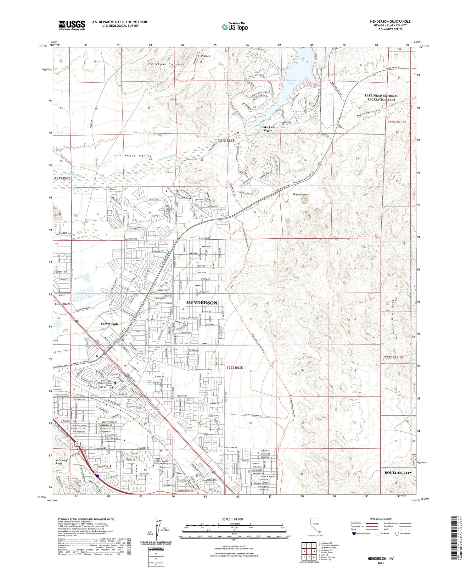 Henderson Nevada US Topo Map Image