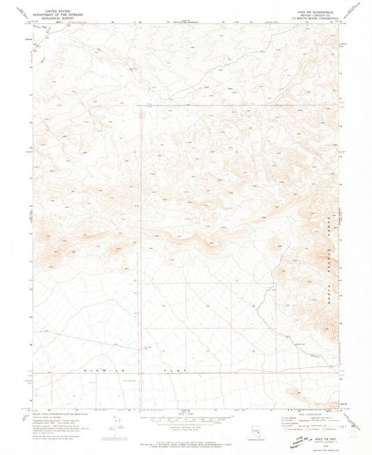 Classic USGS Hiko NE Nevada 7.5'x7.5' Topo Map Image