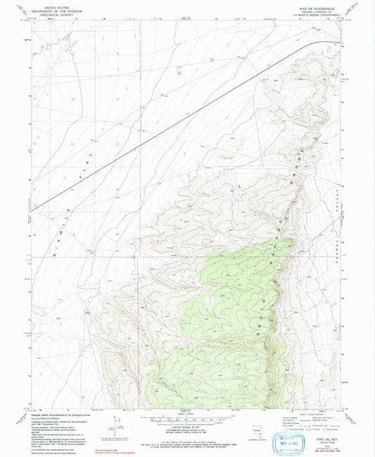 Classic USGS Hiko SE Nevada 7.5'x7.5' Topo Map Image