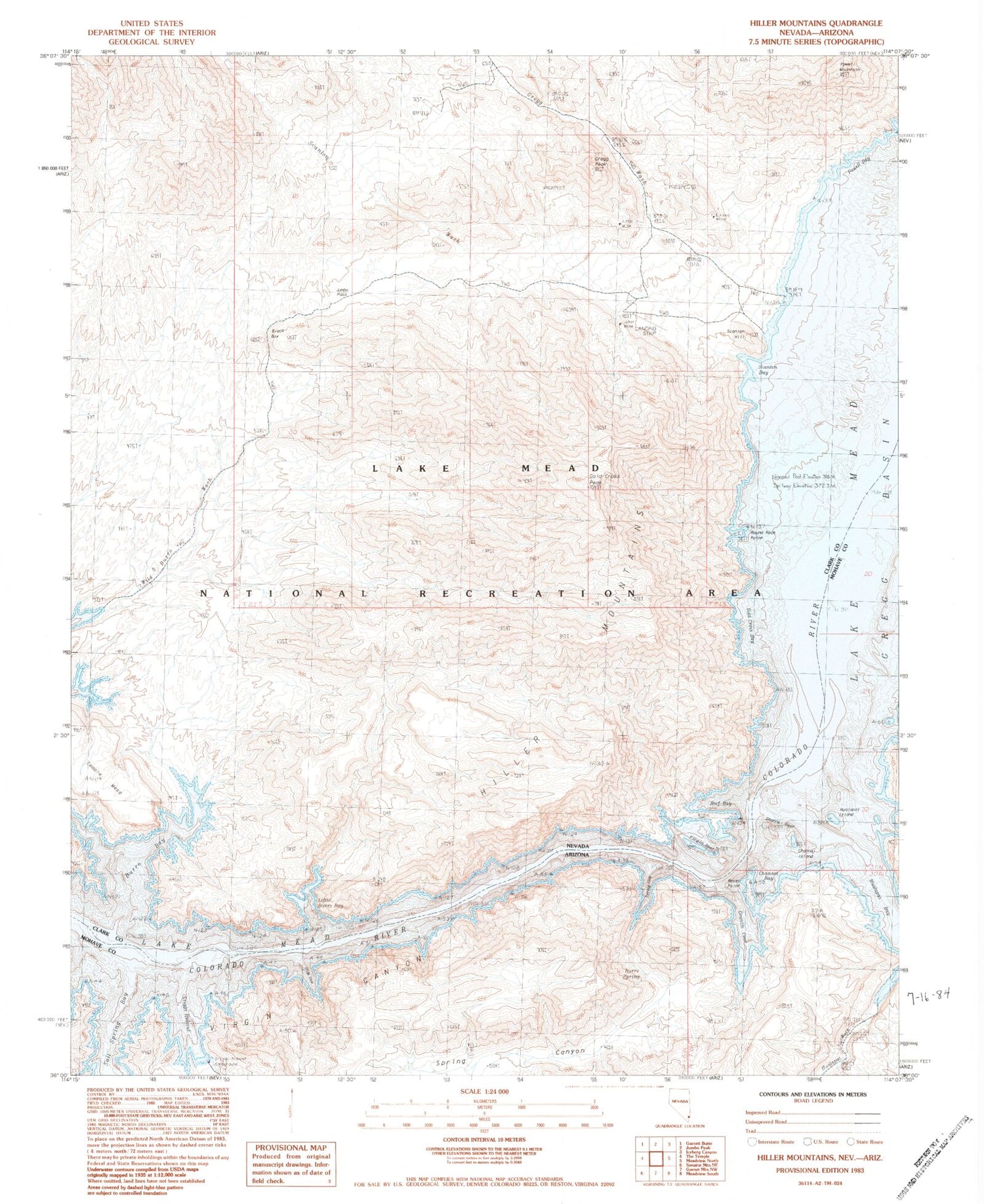 Classic USGS Hiller Mountains Nevada 7.5'x7.5' Topo Map Image