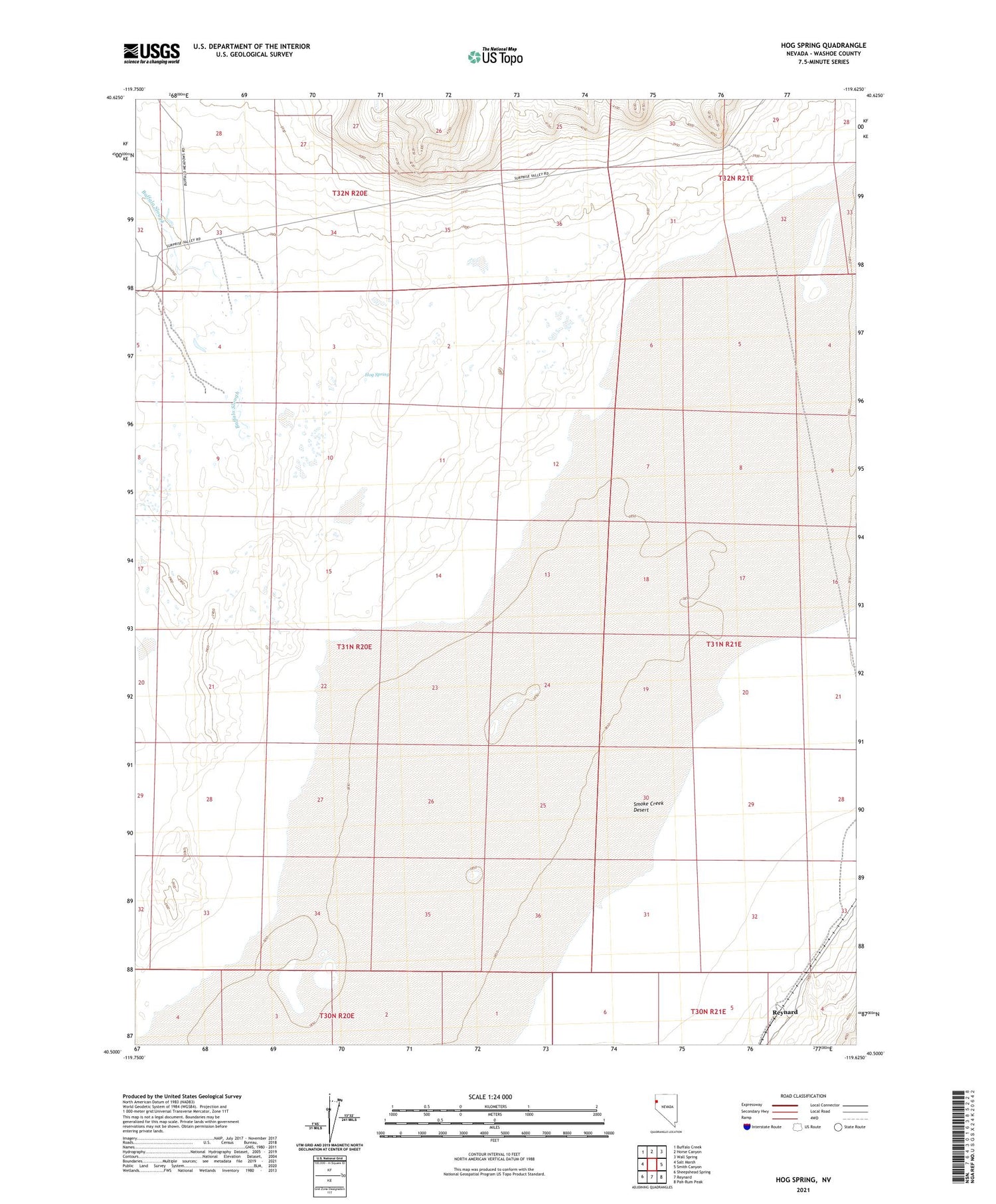Hog Spring Nevada US Topo Map Image