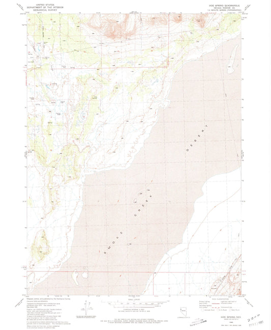 Classic USGS Hog Spring Nevada 7.5'x7.5' Topo Map Image