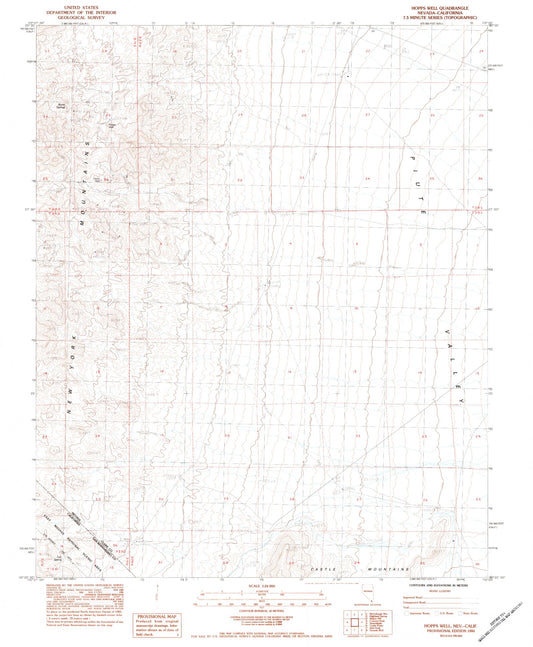 Classic USGS Hopps Well Nevada 7.5'x7.5' Topo Map Image