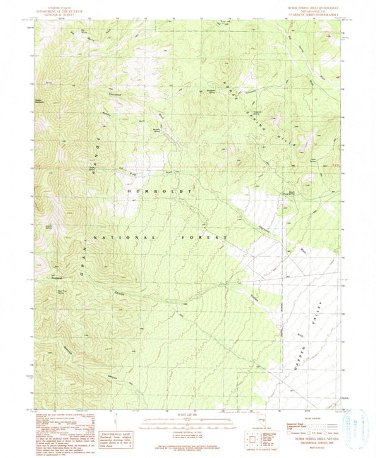Classic USGS Horse Spring Hills Nevada 7.5'x7.5' Topo Map Image