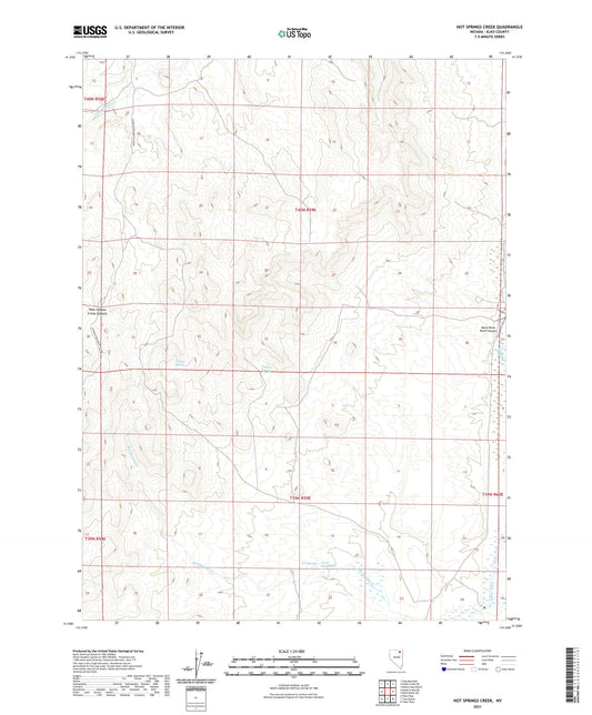 Hot Springs Creek Nevada US Topo Map Image
