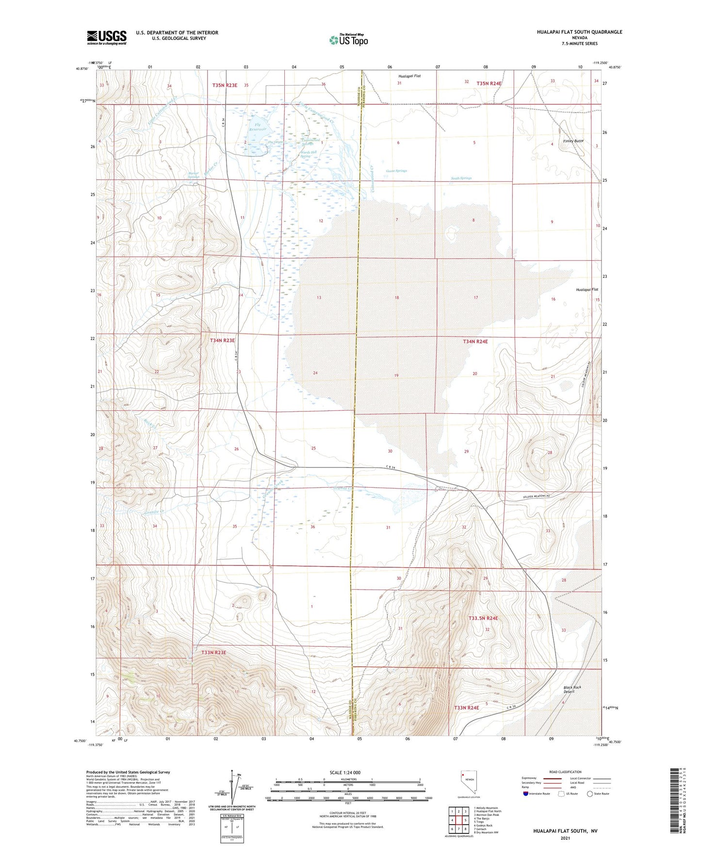 Hualapai Flat South Nevada US Topo Map Image