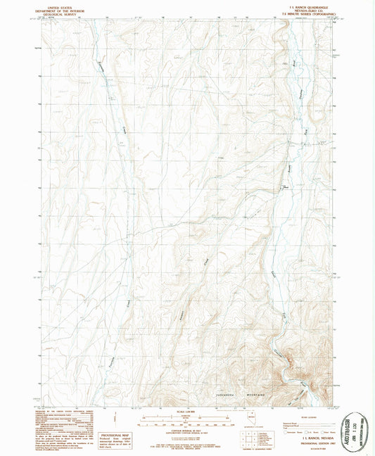 Classic USGS I L Ranch Nevada 7.5'x7.5' Topo Map Image
