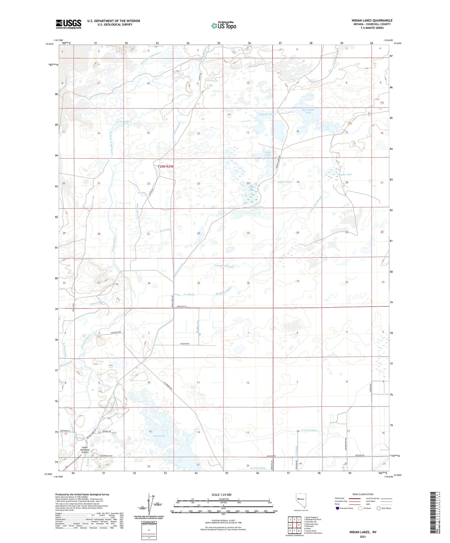 Indian Lakes Nevada US Topo Map Image