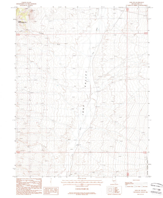 Classic USGS Ione SW Nevada 7.5'x7.5' Topo Map Image