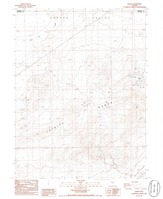 Classic USGS Jessup Nevada 7.5'x7.5' Topo Map Image