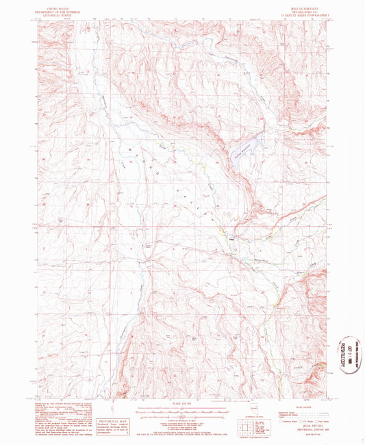 Classic USGS Jiggs Nevada 7.5'x7.5' Topo Map Image