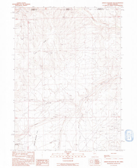Classic USGS Jordan Meadow NW Nevada 7.5'x7.5' Topo Map Image