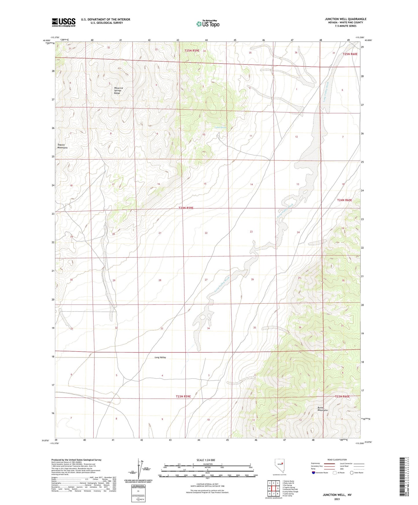Junction Well Nevada US Topo Map Image