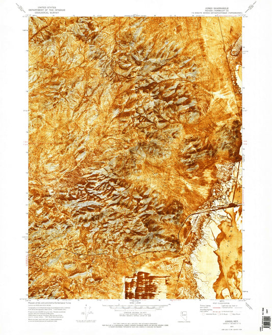 Classic USGS Jungo Nevada 7.5'x7.5' Topo Map Image