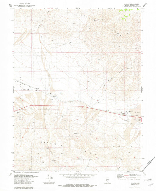 Classic USGS Kinkaid Nevada 7.5'x7.5' Topo Map Image
