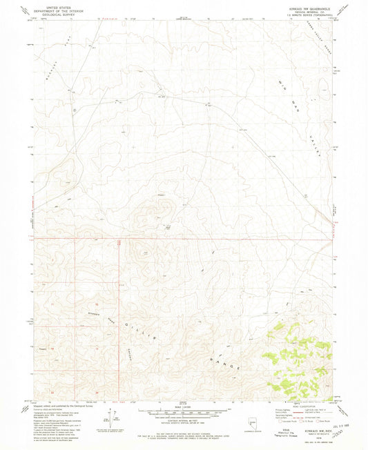 Classic USGS Kinkaid NW Nevada 7.5'x7.5' Topo Map Image