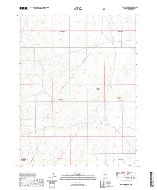Kitchen Meadow Nevada US Topo Map Image