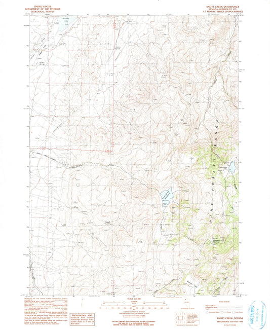 Classic USGS Knott Creek Nevada 7.5'x7.5' Topo Map Image