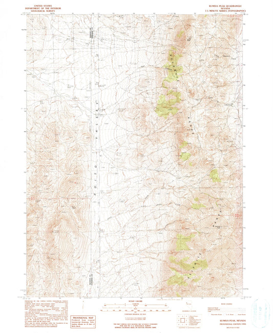 Classic USGS Kumiva Peak Nevada 7.5'x7.5' Topo Map Image