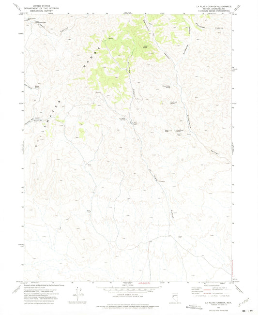 Classic USGS La Plata Canyon Nevada 7.5'x7.5' Topo Map Image