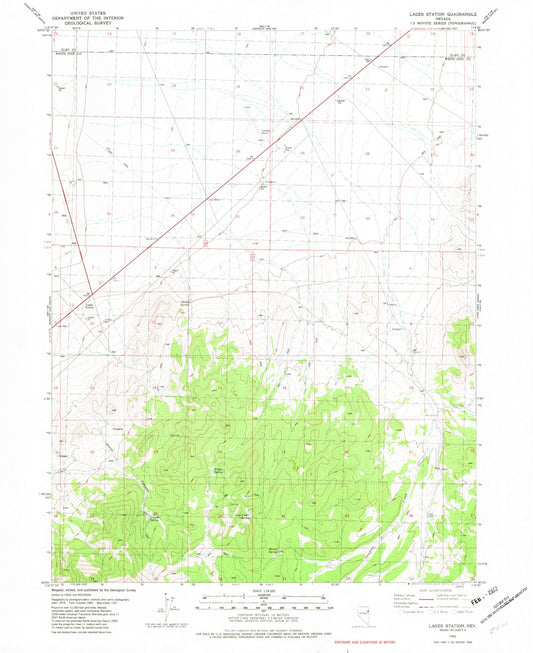 Classic USGS Lages Station Nevada 7.5'x7.5' Topo Map Image