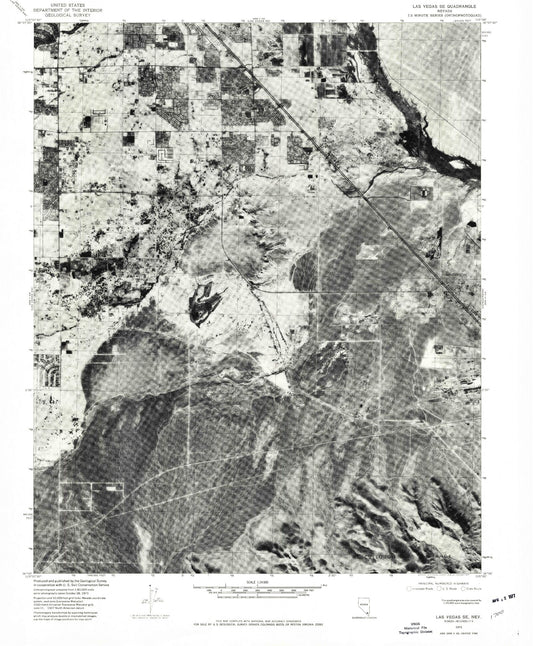 Classic USGS Las Vegas SE Nevada 7.5'x7.5' Topo Map Image