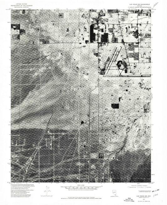 Classic USGS Las Vegas SW Nevada 7.5'x7.5' Topo Map Image