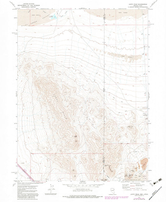 Classic USGS Leppy Peak Nevada 7.5'x7.5' Topo Map Image