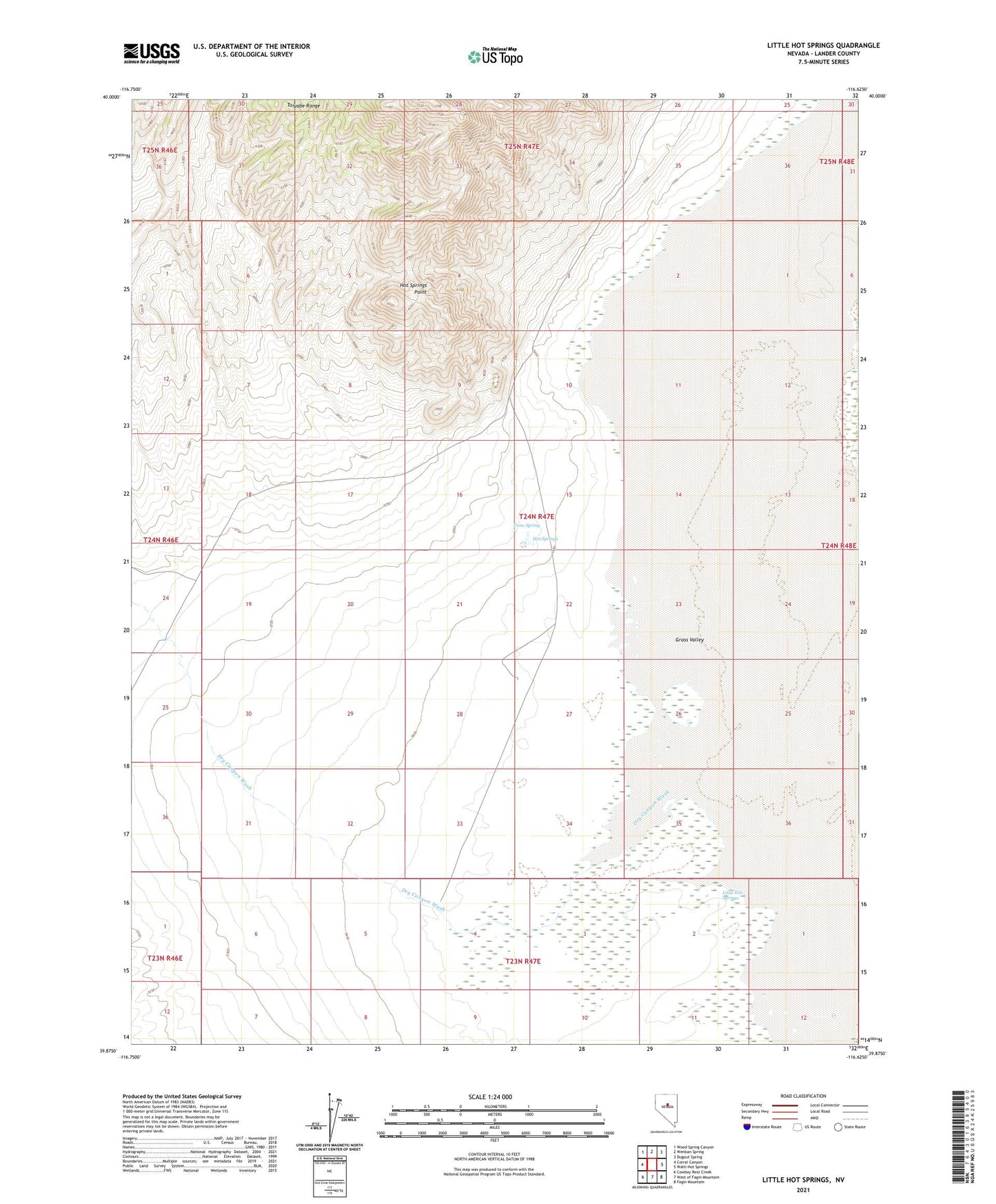 Little Hot Springs Nevada US Topo Map Image