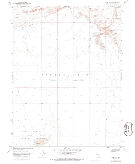 Classic USGS Lone Rock Nevada 7.5'x7.5' Topo Map Image