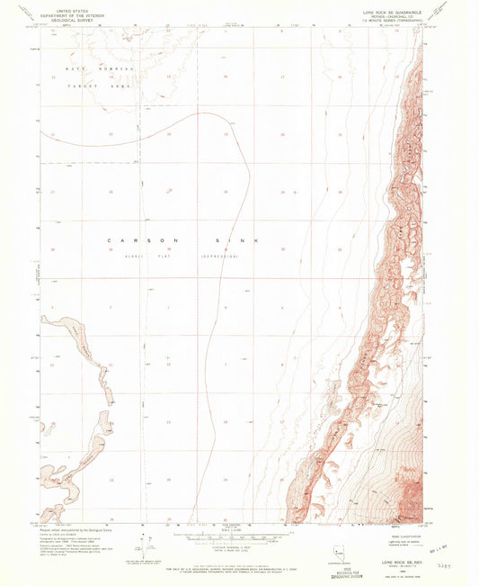 Classic USGS Lone Rock SE Nevada 7.5'x7.5' Topo Map Image