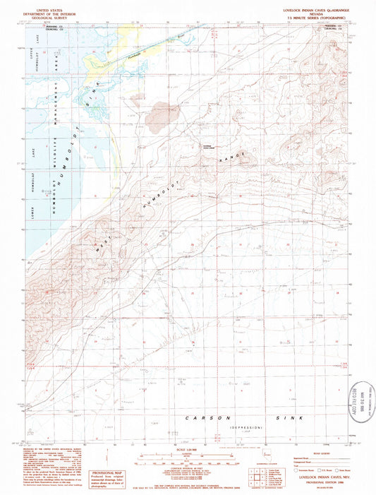 Classic USGS Lovelock Indian Caves Nevada 7.5'x7.5' Topo Map Image