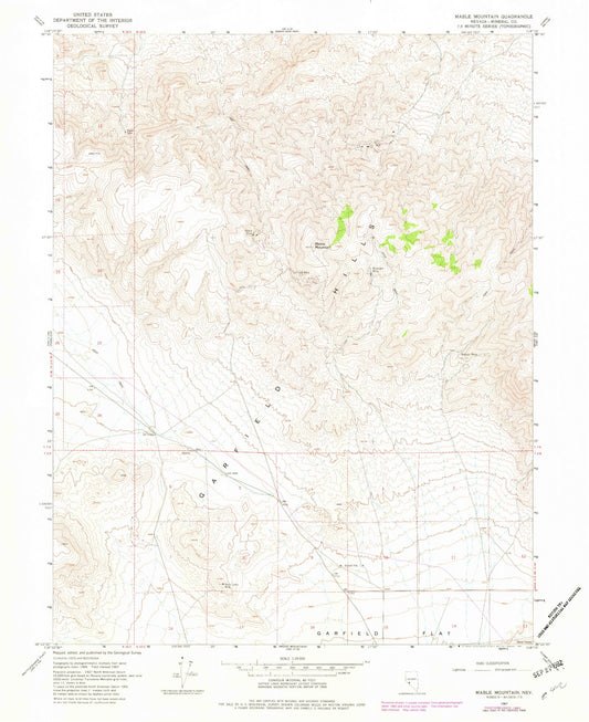 Classic USGS Mable Mountain Nevada 7.5'x7.5' Topo Map Image