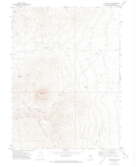 Classic USGS Majuba Mountain Nevada 7.5'x7.5' Topo Map Image