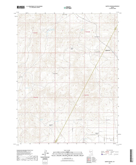 Martin Canyon Nevada US Topo Map Image
