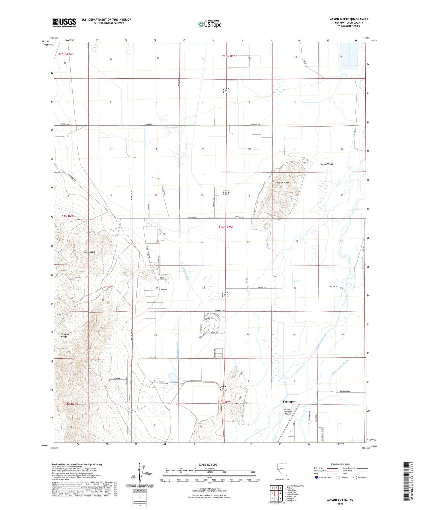 Mason Butte Nevada US Topo Map Image