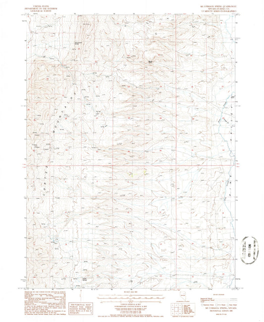 Classic USGS McCormack Spring Nevada 7.5'x7.5' Topo Map Image