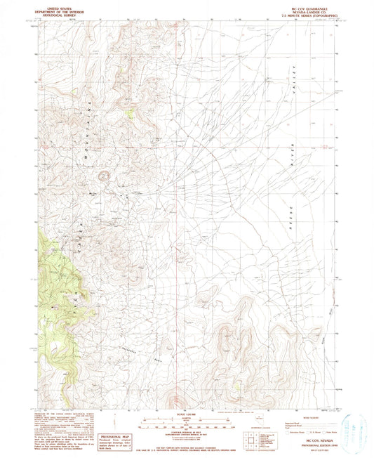 Classic USGS McCoy Nevada 7.5'x7.5' Topo Map Image