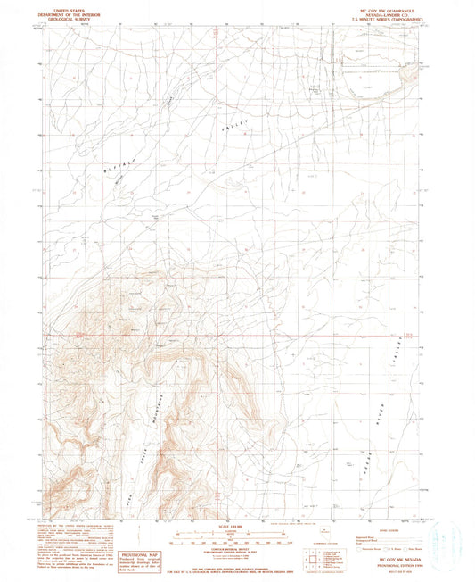 Classic USGS McCoy NW Nevada 7.5'x7.5' Topo Map Image