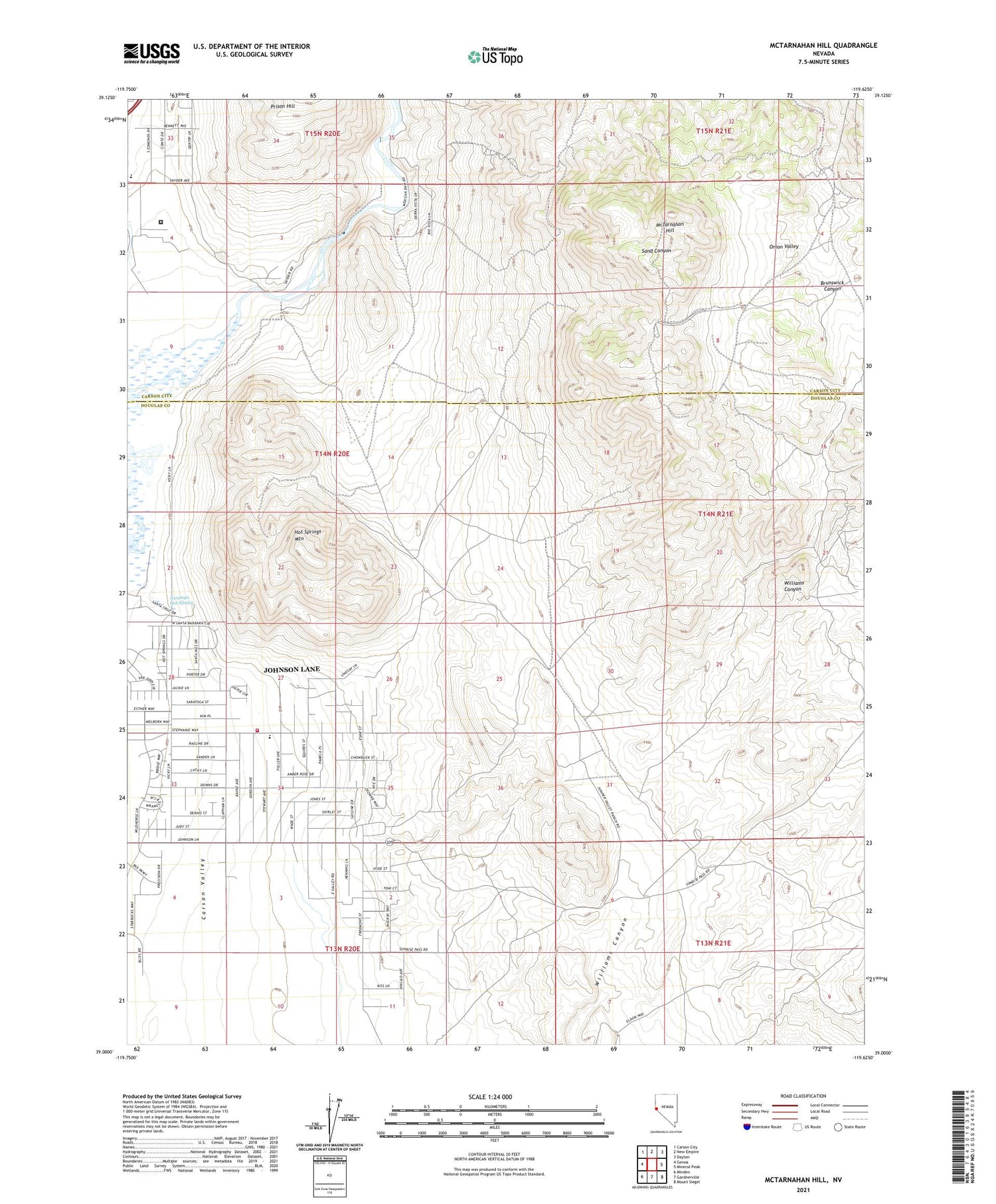 McTarnahan Hill Nevada US Topo Map Image