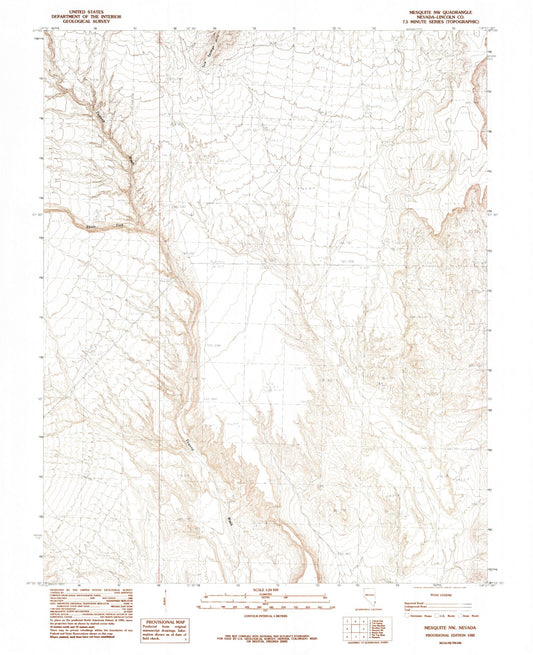 Classic USGS Mesquite NW Nevada 7.5'x7.5' Topo Map Image