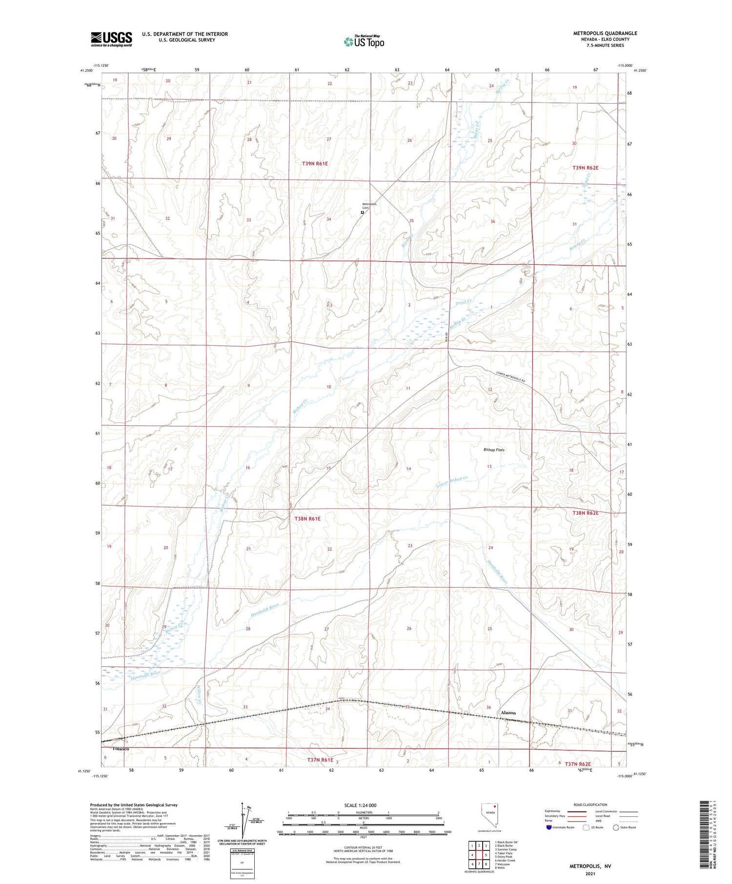 Metropolis Nevada US Topo Map Image