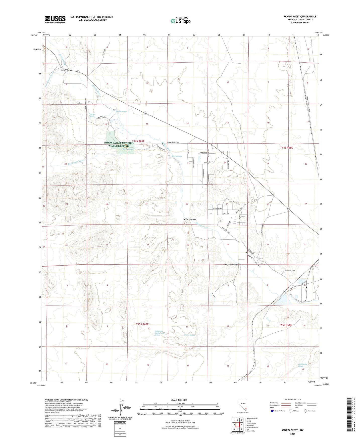 Moapa West Nevada US Topo Map Image