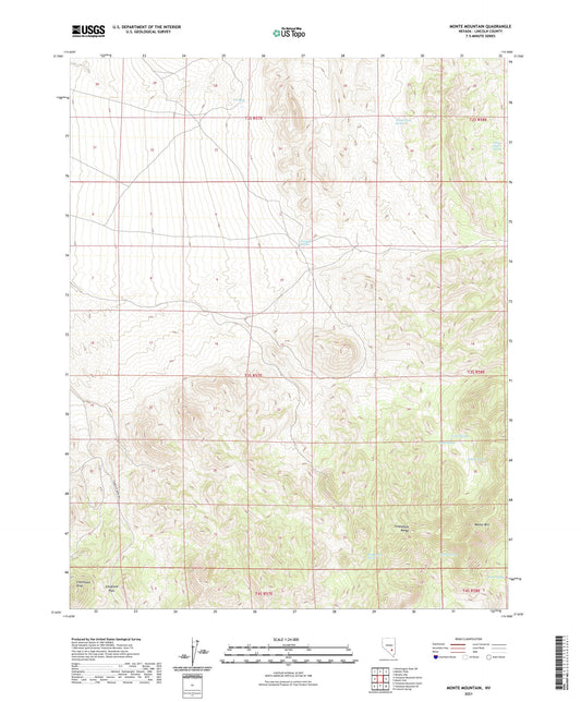 Monte Mountain Nevada US Topo Map Image