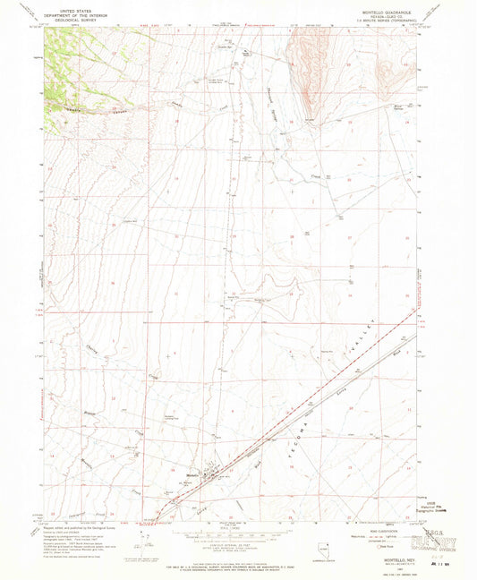 Classic USGS Montello Nevada 7.5'x7.5' Topo Map Image