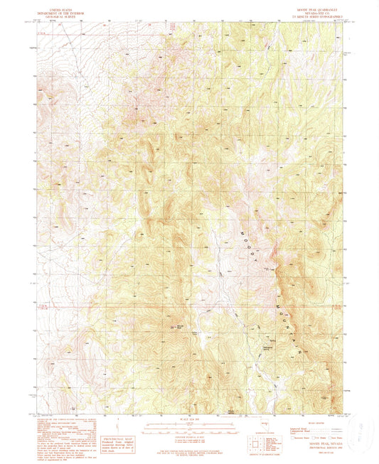 Classic USGS Moody Peak Nevada 7.5'x7.5' Topo Map Image
