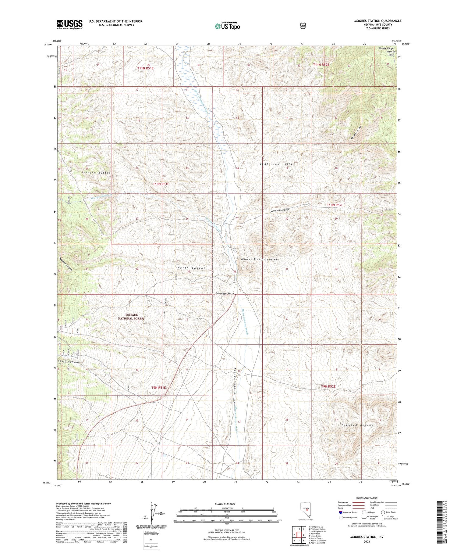 Moores Station Nevada US Topo Map Image