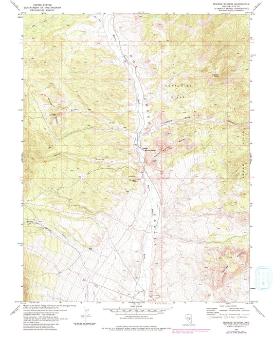 Classic USGS Moores Station Nevada 7.5'x7.5' Topo Map Image
