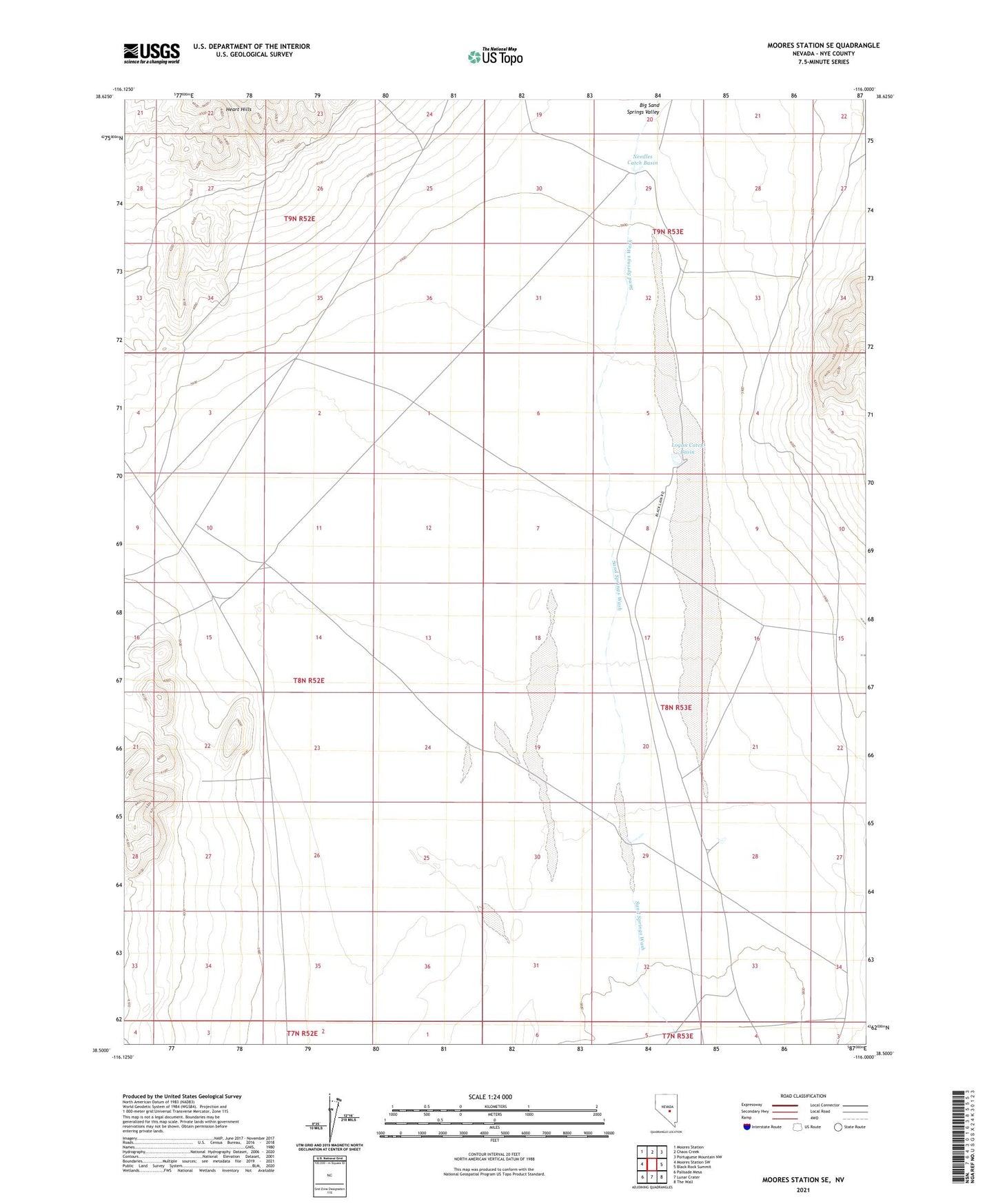 Moores Station SE Nevada US Topo Map Image